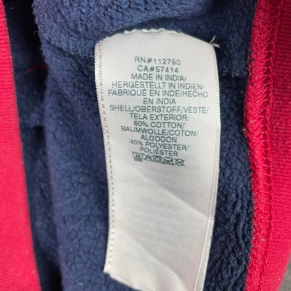 True Religion Zip Up Hoodie Mens L Navy Red Buddha Originals Colorblock Raglan